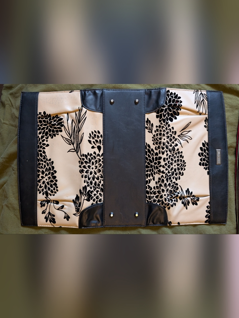 Miche Black & Cream Floral Panel with Black Trim